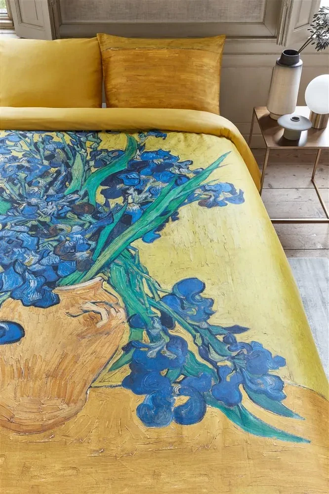 Van Gogh povlečení Kosatce, 140x200 + 70x90, žlutá, bavlněný satén