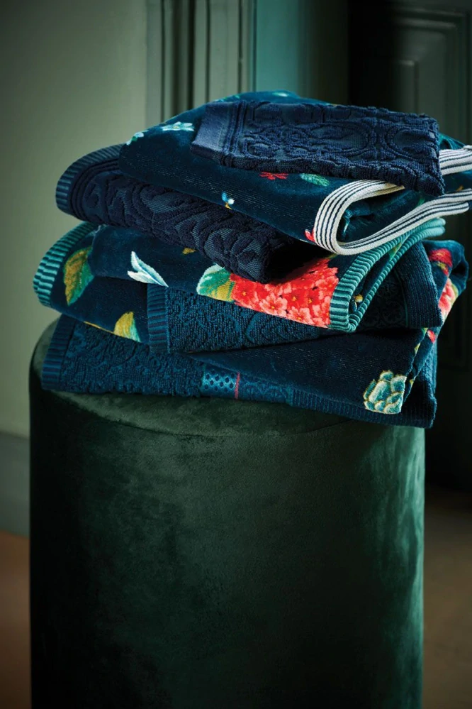 Pip Studio bavlněný froté ručník na ruce Tile de Pip tmavě modrý 30x50 cm