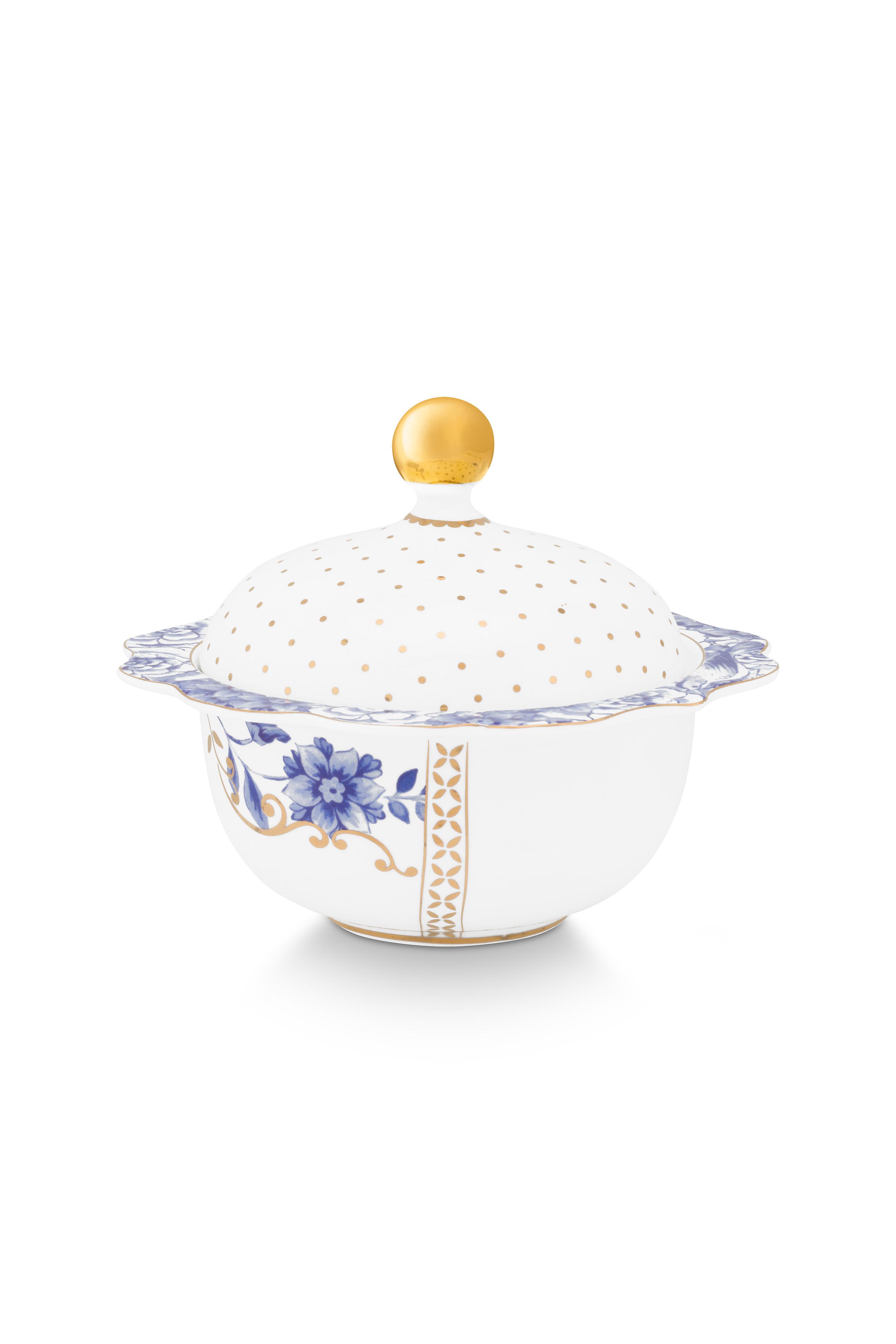 Pip Studio Royal White cukřenka 235ml, bílo-modrá