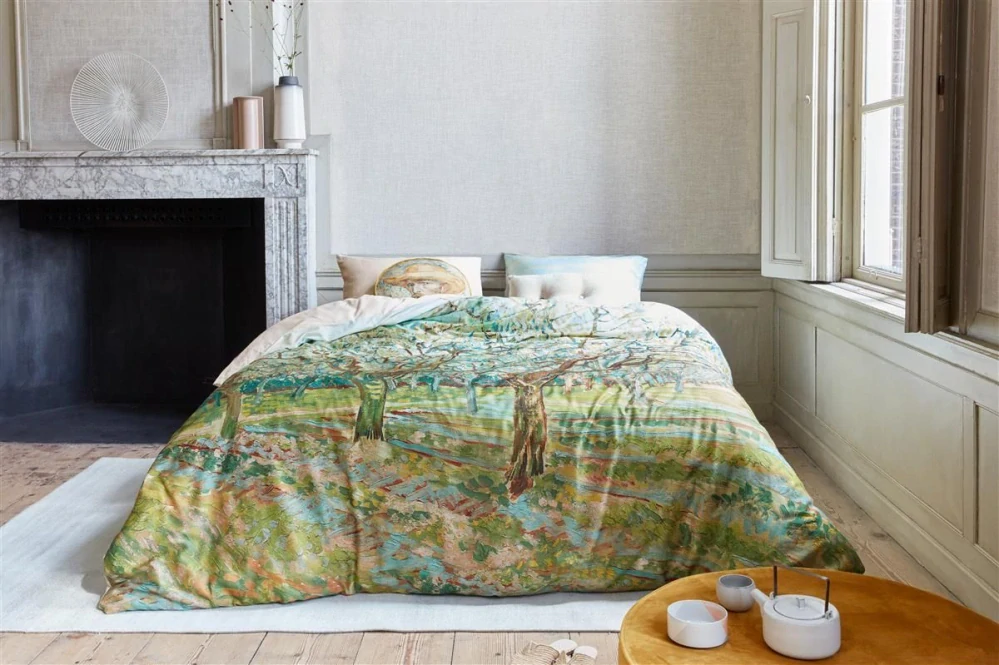 Van Gogh povlečení Orchard natural 140x200/220 + 60x70, bavlněný satén, prodloužené