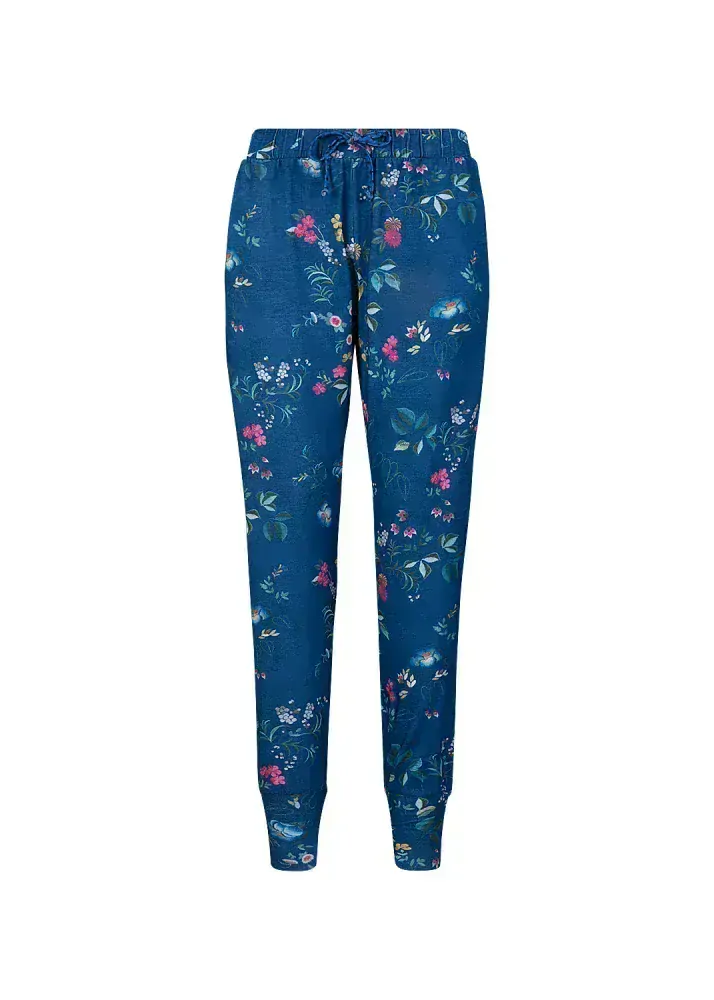 Pip Studio Bobien dlouhé kalhoty Tokyo Blossom, modré
