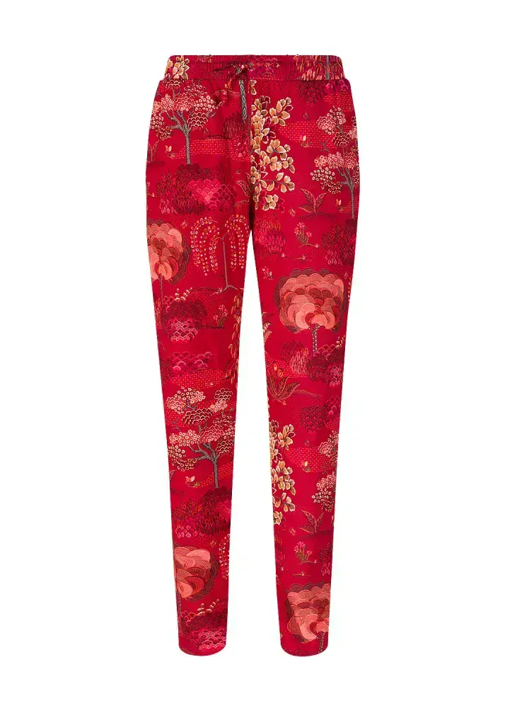 Pip Studio Bobientje kalhoty Japanese Garden, červené