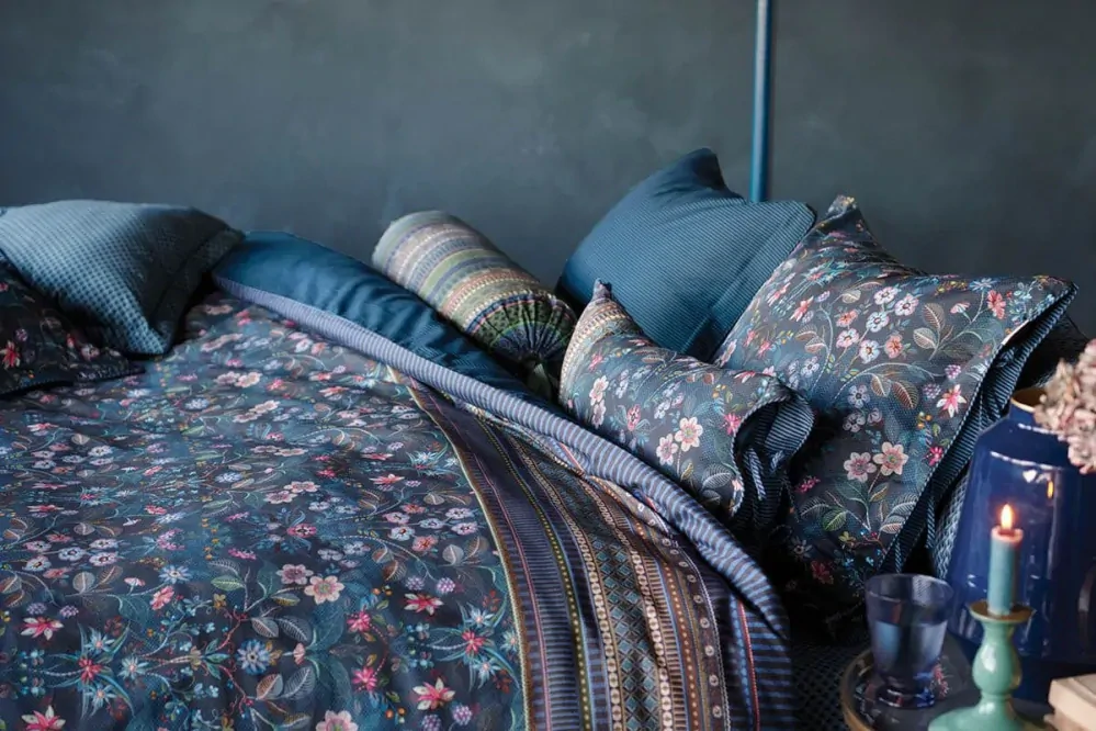 Pip Studio perkálové povlečení Mirrorama tmavě modré 200x200 +2x 70x90 cm