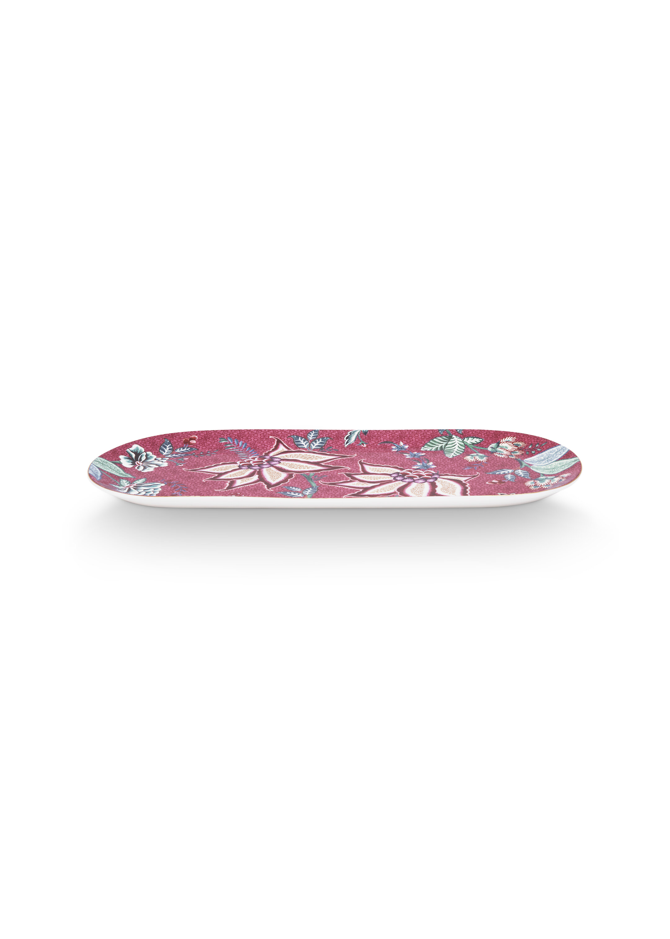 Pip Studio Flower Festival oválný tác 33,3 x 15,5cm, tmavě růžový