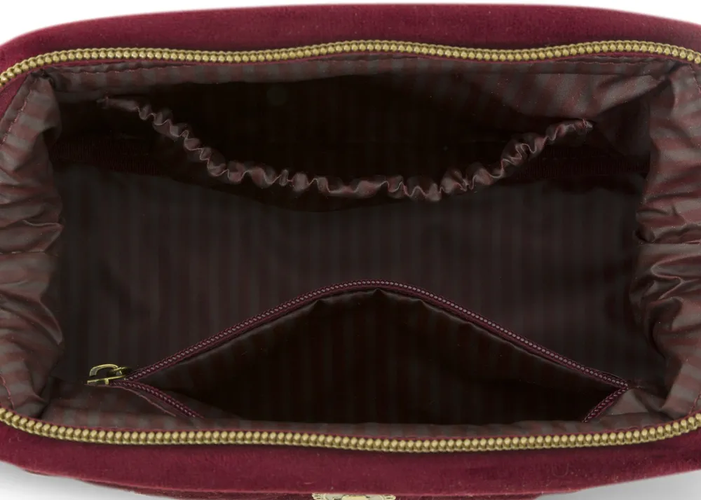 Pip Studio Cooper Velvet Quiltey Days sametová kosmetická taška, vínová
