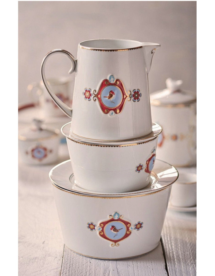 Pip Studio Love Birds Medallion mísa Ø 15cm, bílá