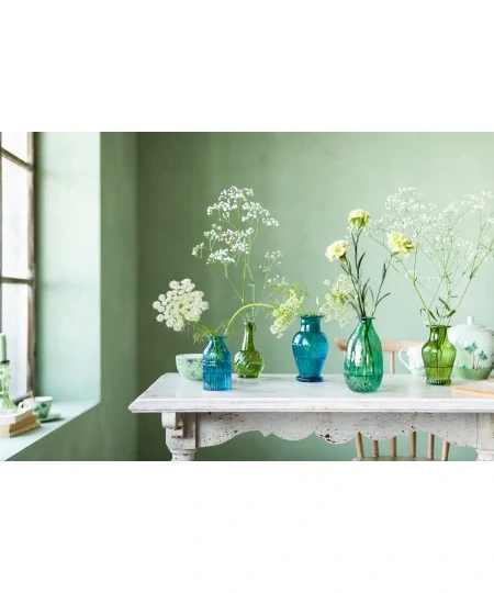 Pip Studio sada 3ks skleněných váz modrozelené