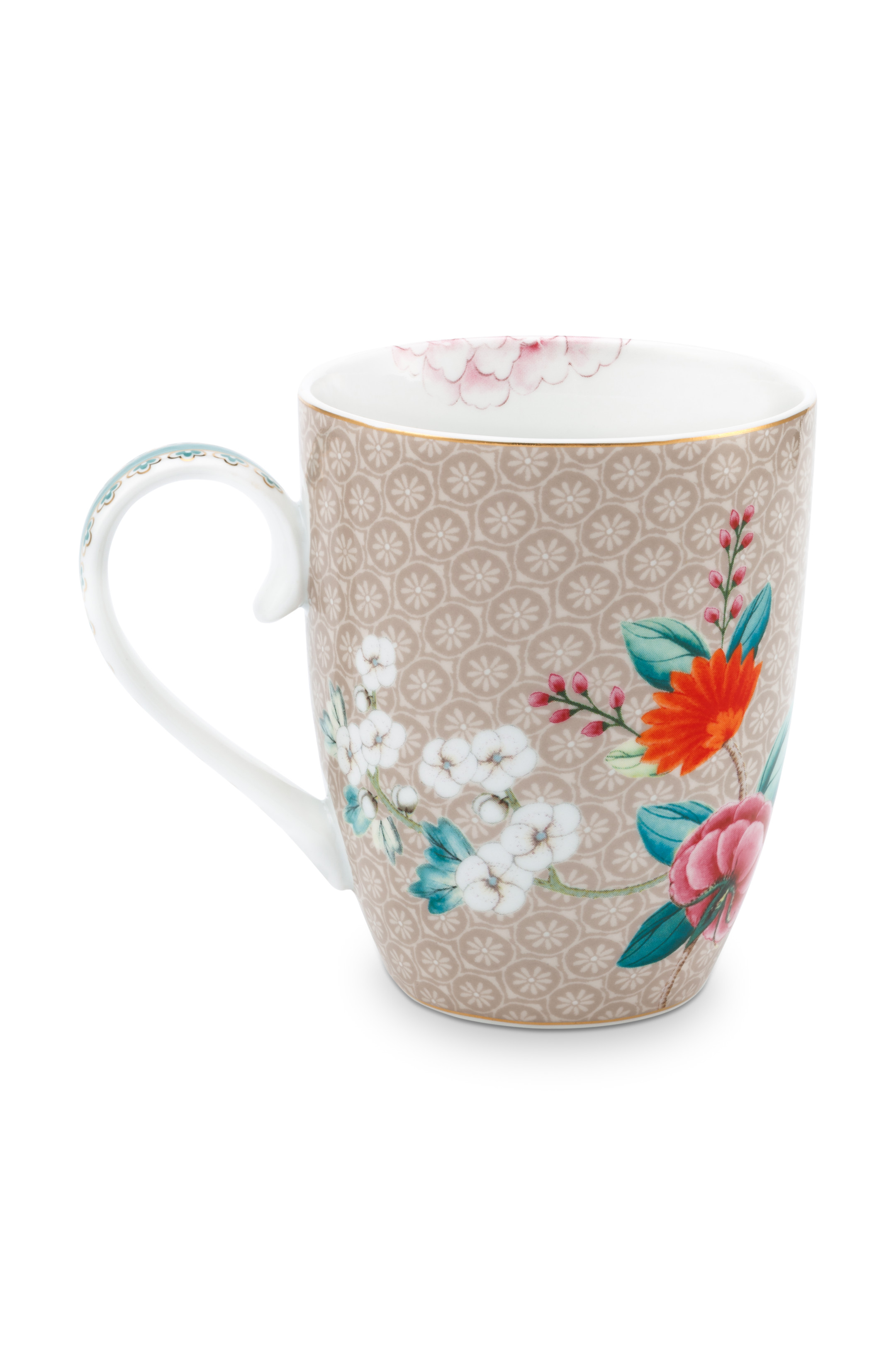 Pip Studio Blushing Birds hrnek 350ml, khaki