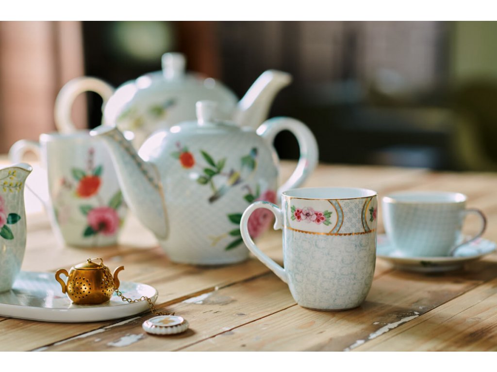 Pip Studio Blushing Birds espresso šálek s podšálkem 100ml, bílý