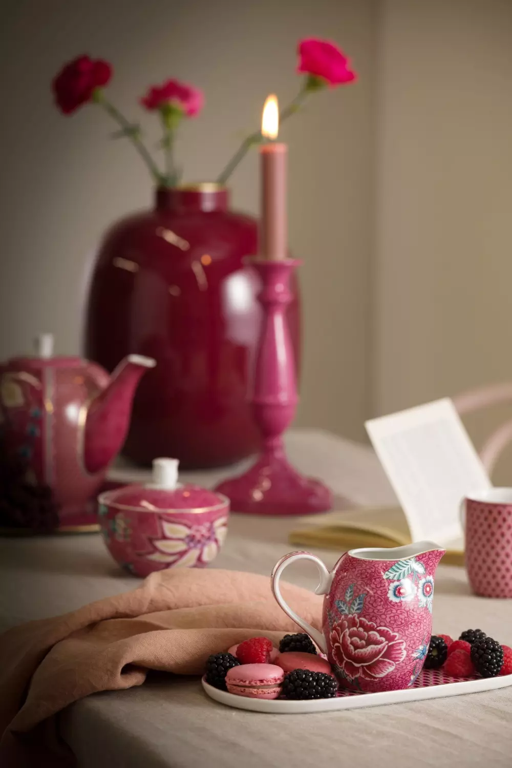Pip Studio Flower Festival mlékovka 250ml, růžová