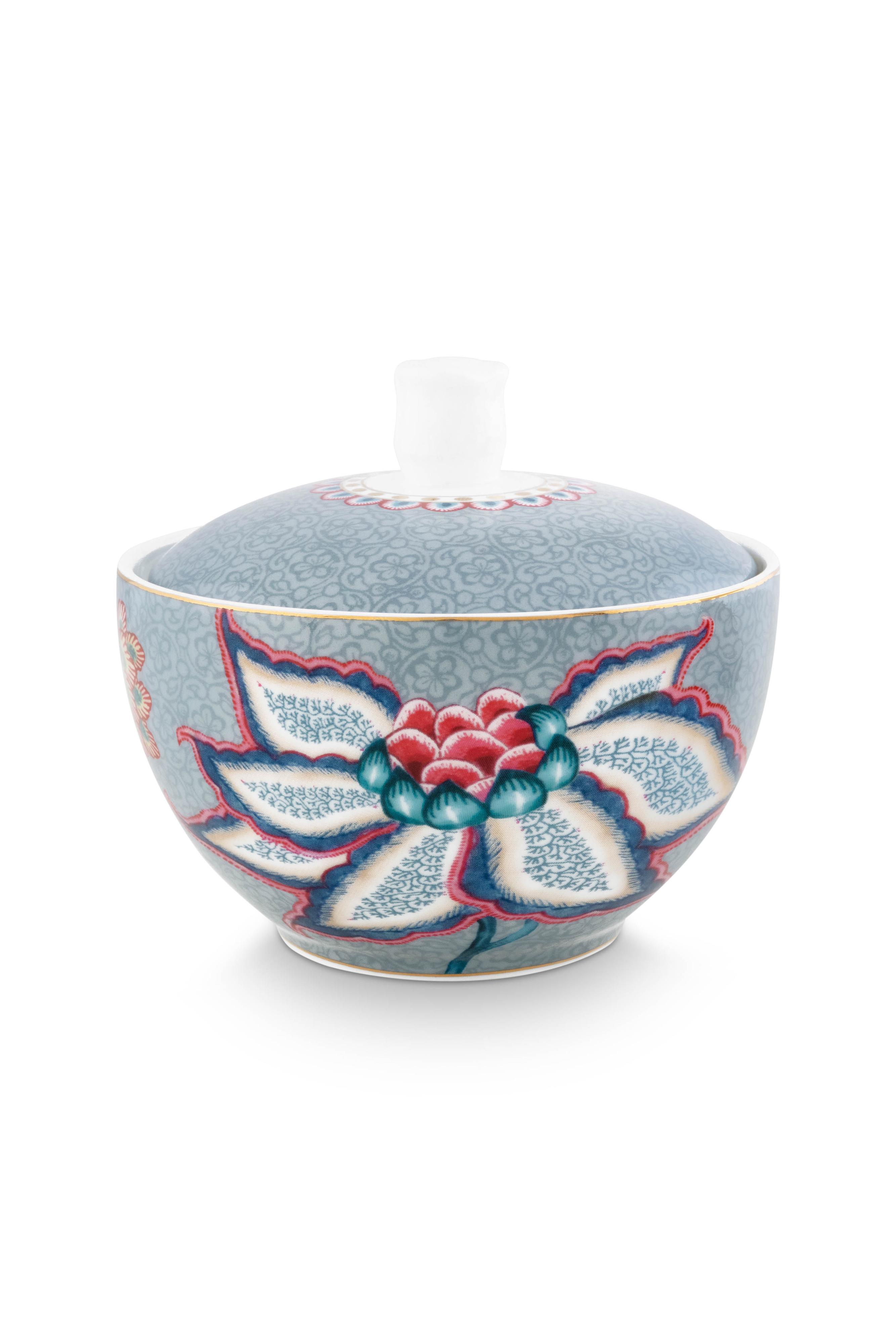 Pip Studio Flower Festival cukřenka 300ml, modrá