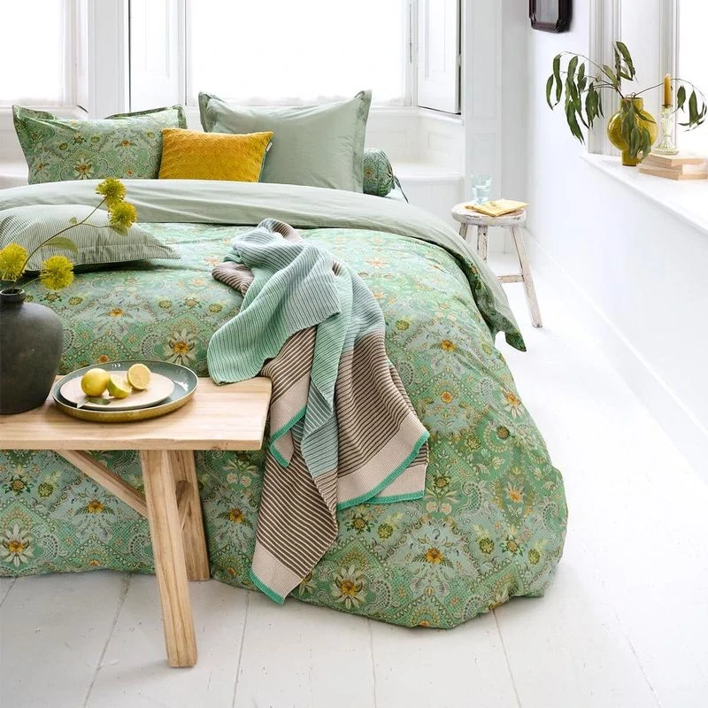 Pip Studio perkálové povlečení Saluti Piccolo zelené 200x200 + 2x 70x90 cm