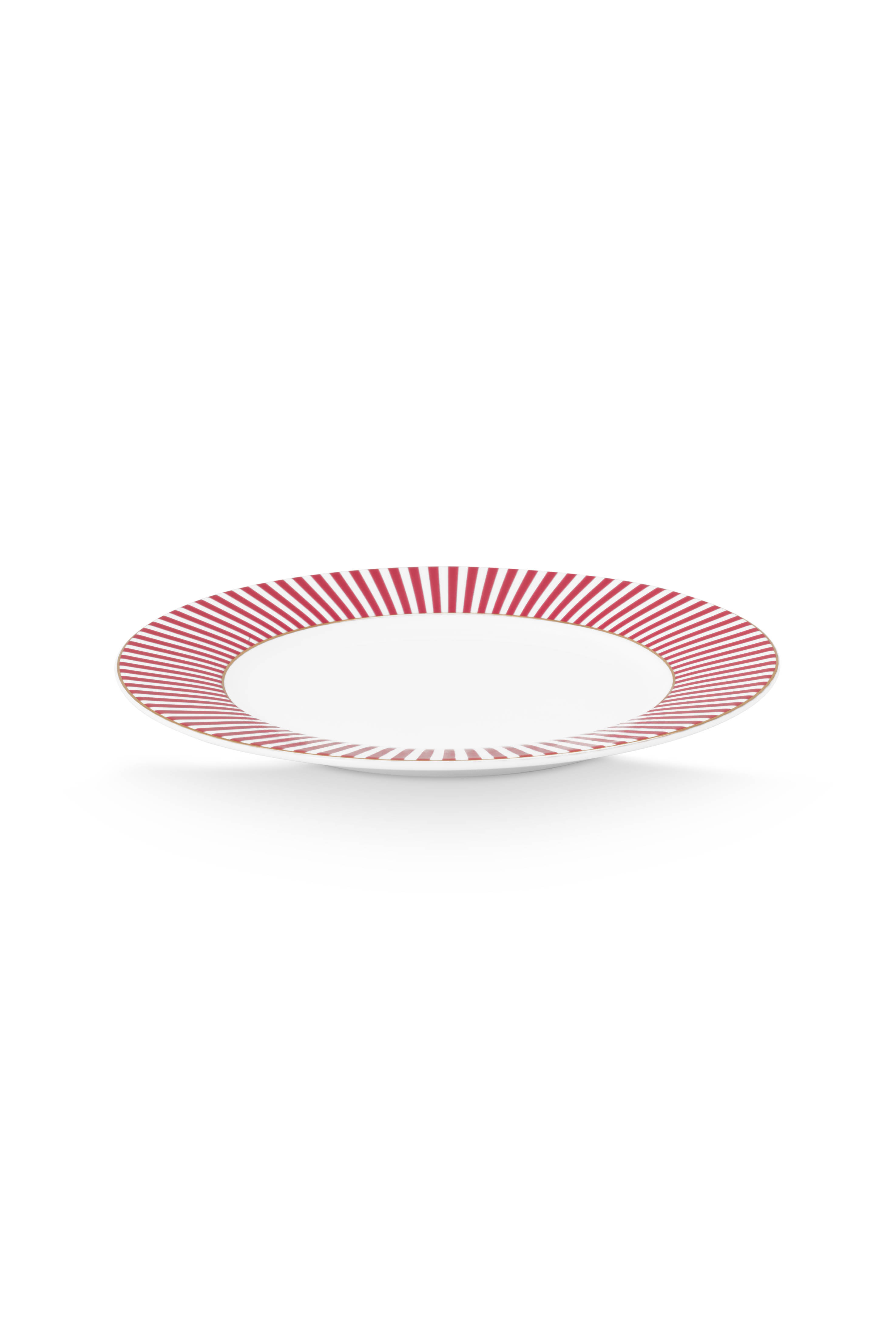 Pip Studio Royal stripes talíř Ø17cm, bílo-tmavě růžový
