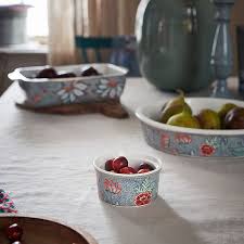 Pip Studio Flower Festival zapékací mísa 27.5x18.5x6.5cm, modrá