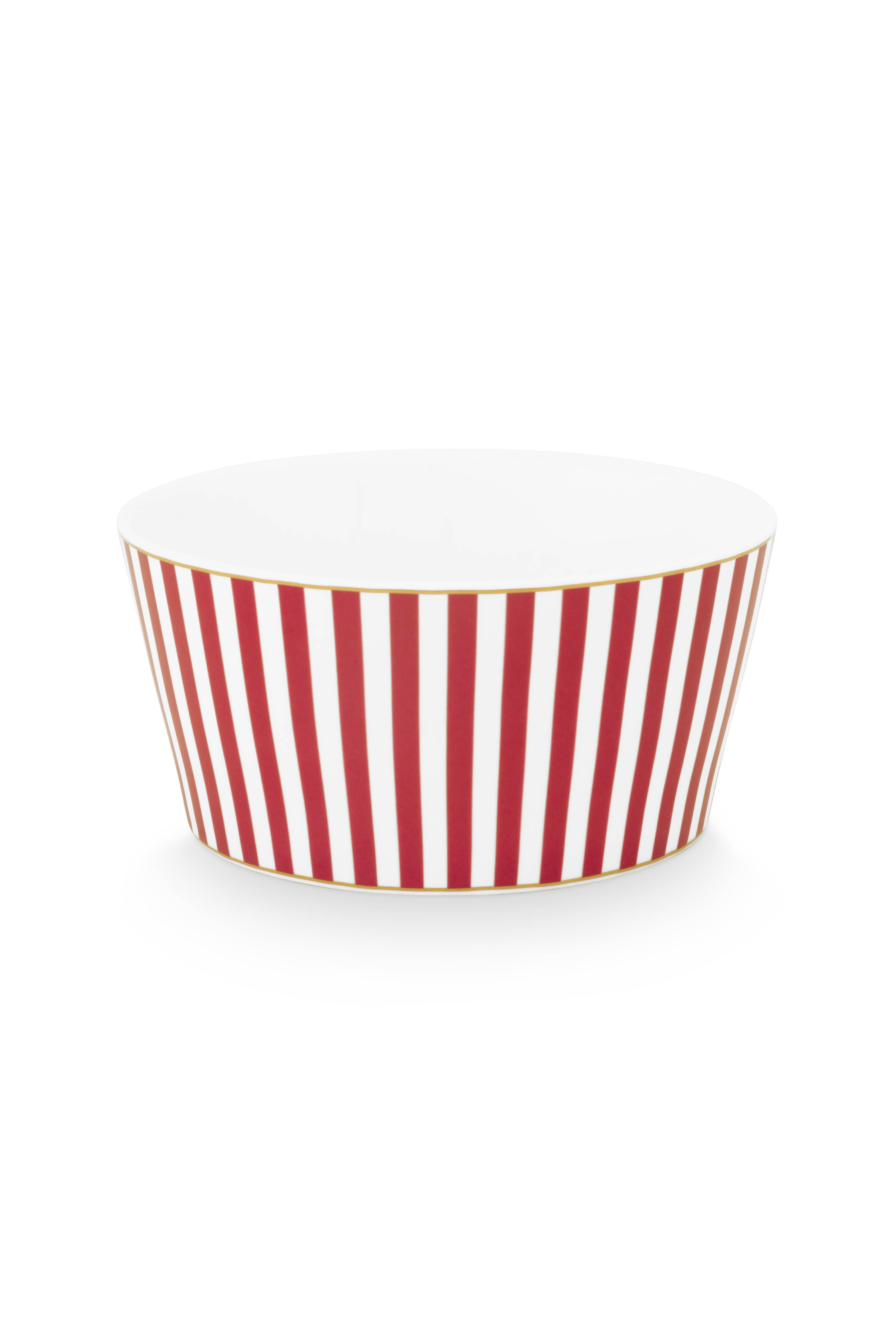 Pip Studio Royal stripes miska Ø12cm, bílo-tmavě růžová