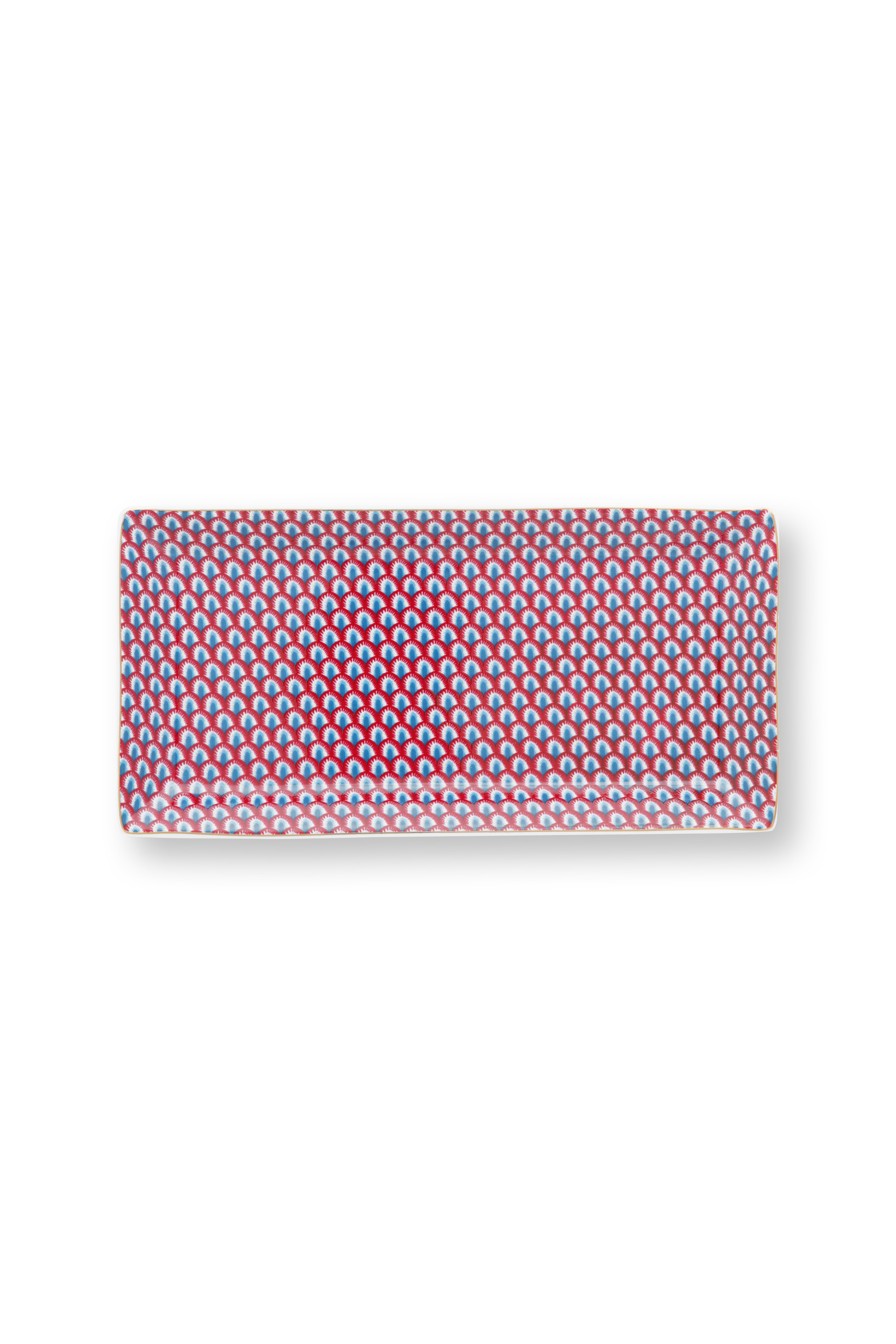 Pip Studio Flower Festival Oriental sada 2 kusů talířků 23x11,5x2,2cm, 2 kusů misek Ø8cm a 2 sad hůlek, modrá