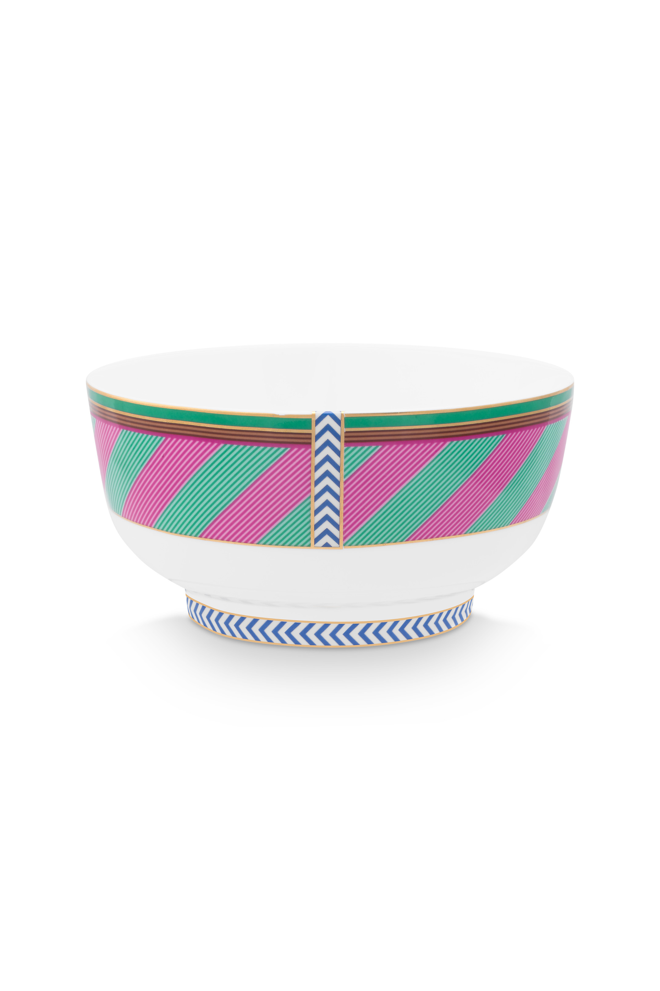 Pip Studio Pip Chique Stripes miska ∅15.5cm, růžovo-zelená