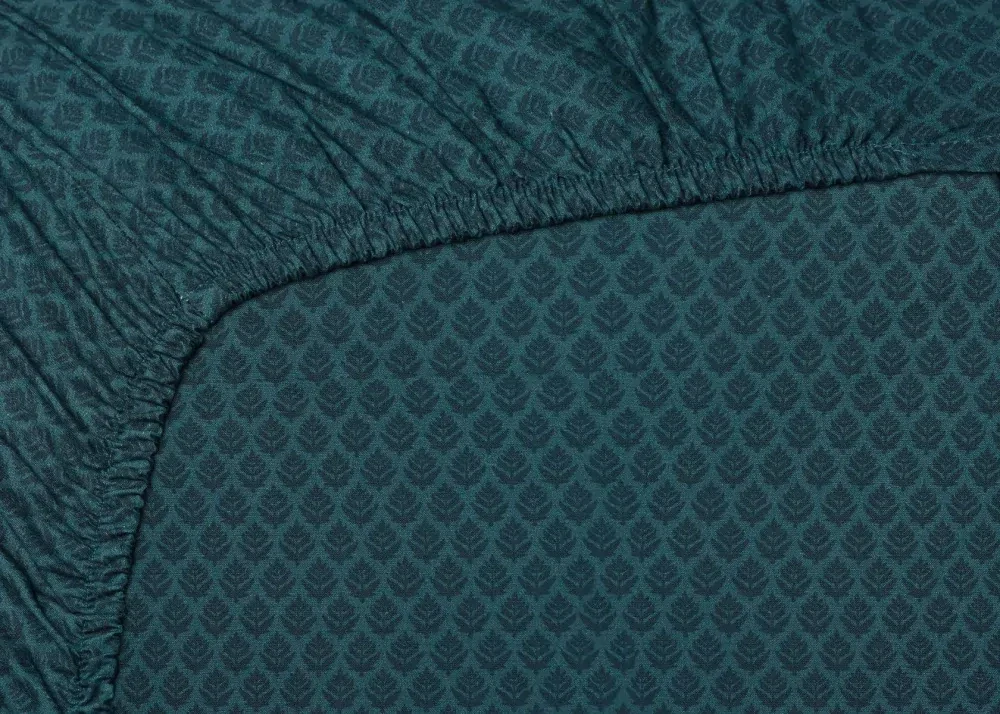 Pip Studio perkálové prostěradlo Thousand Leaves 160x200 cm, tmavě modré