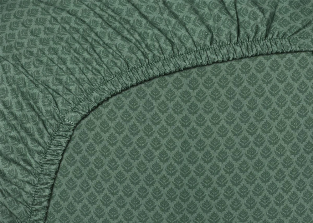 Pip Studio perkálové prostěradlo Thousand Leaves 140x200 cm, zelené