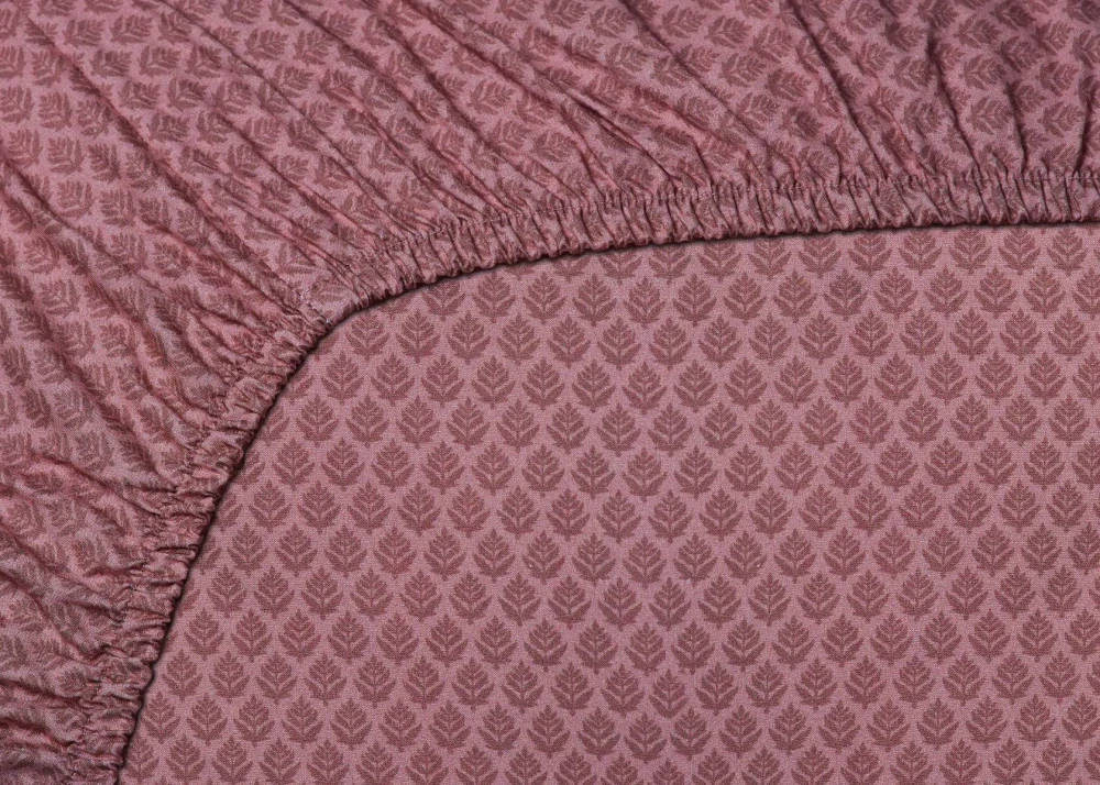Pip Studio perkálové prostěradlo Thousand Leaves 140x200 cm, mauve
