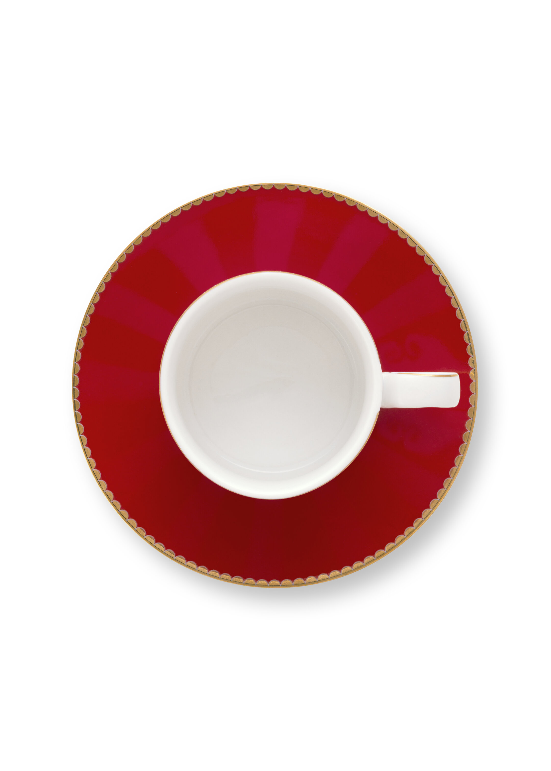 Pip studio Love Birds Stipes espresso šálek s podšálkem 90ml, červený