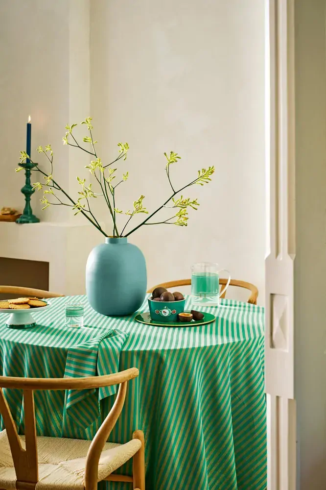 Pip Studio Stripes Green set 4ks látkových ubrousků 40x40cm, zelený