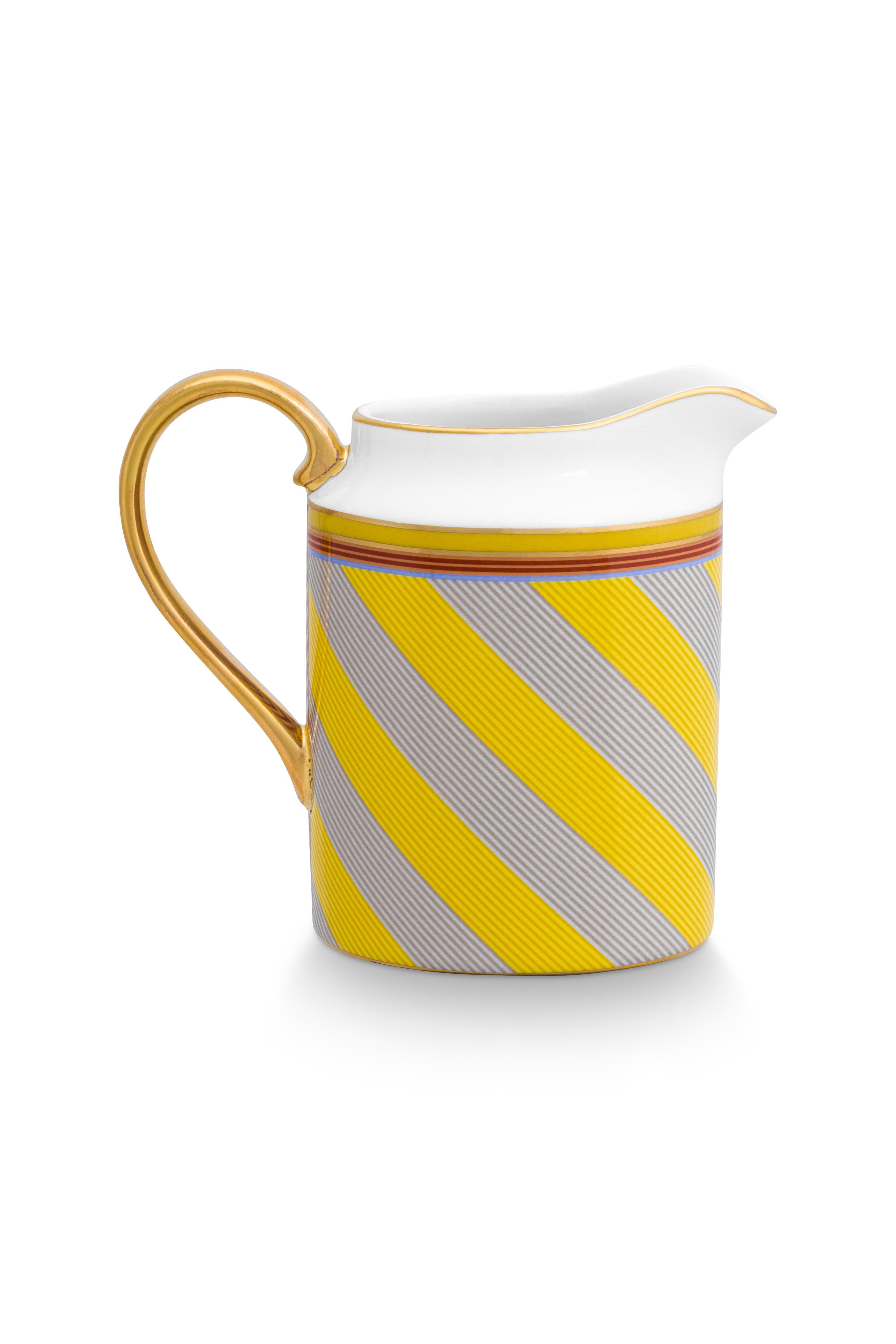 Pip Studio Pip Chique Stripes mlékovka 260ml, žlutá
