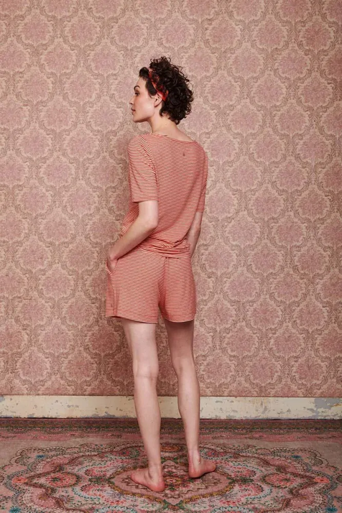 Pip Studio Bob kraťasy Little Sumo Stripe, coral