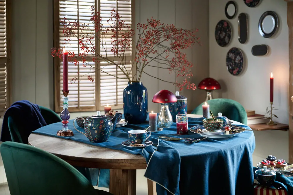 Pip Studio Berry Blues cappuccino šálek s podšálkem 270ml, modrý