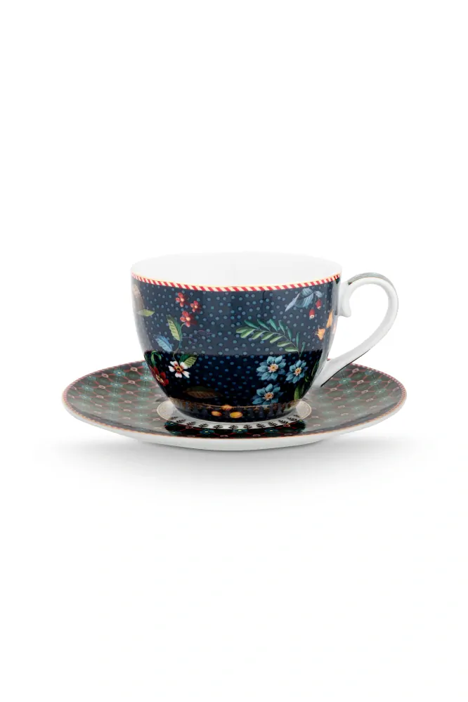 Pip Studio Berry Blues sada 2ks šálků s podšálky 270ml, modré