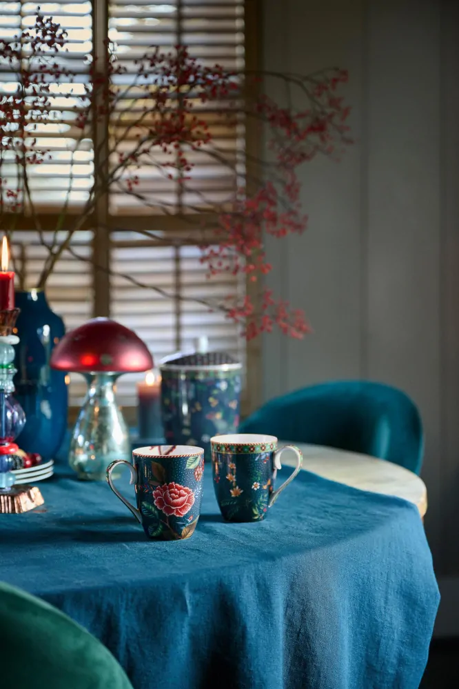 Pip Studio porcelánová sada Berry Blues snídaňová, 3 dílná
