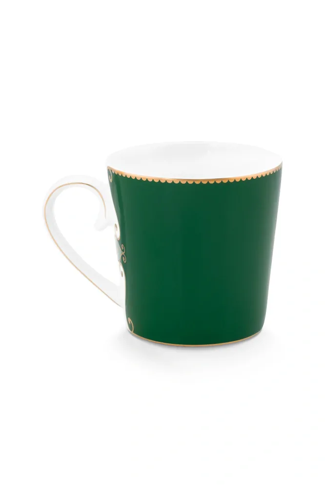 Pip Studio Love Birds hrnek 225ml, tmavě zelený