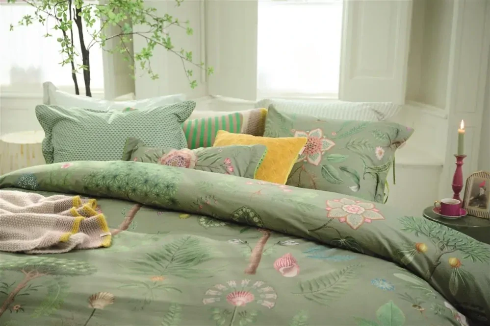 Pip Studio perkálové povlečení Bamboleo zelené 140x200 + 70x90 cm