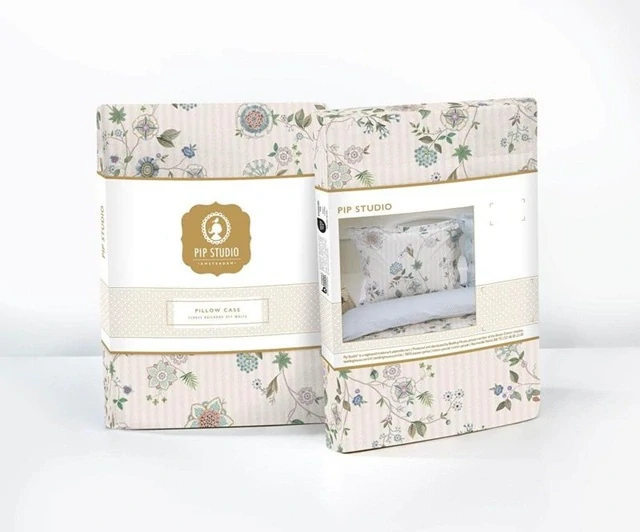 Pip Studio perkálové povlečení Flores Bailando bílé 140x200 + 70x90 cm