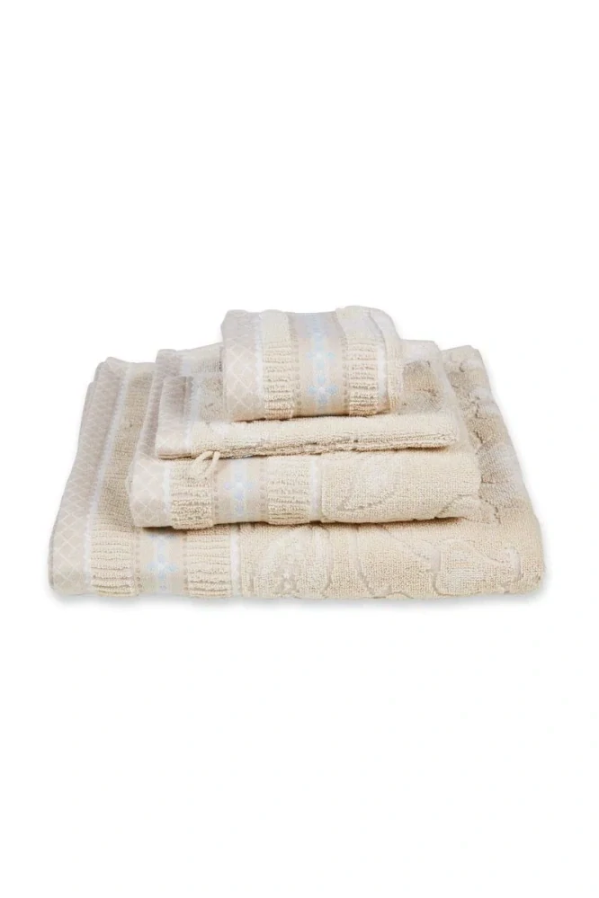 Pip Studio Jasmine Jacquard bavlněný froté ručník pískový 55x100 cm