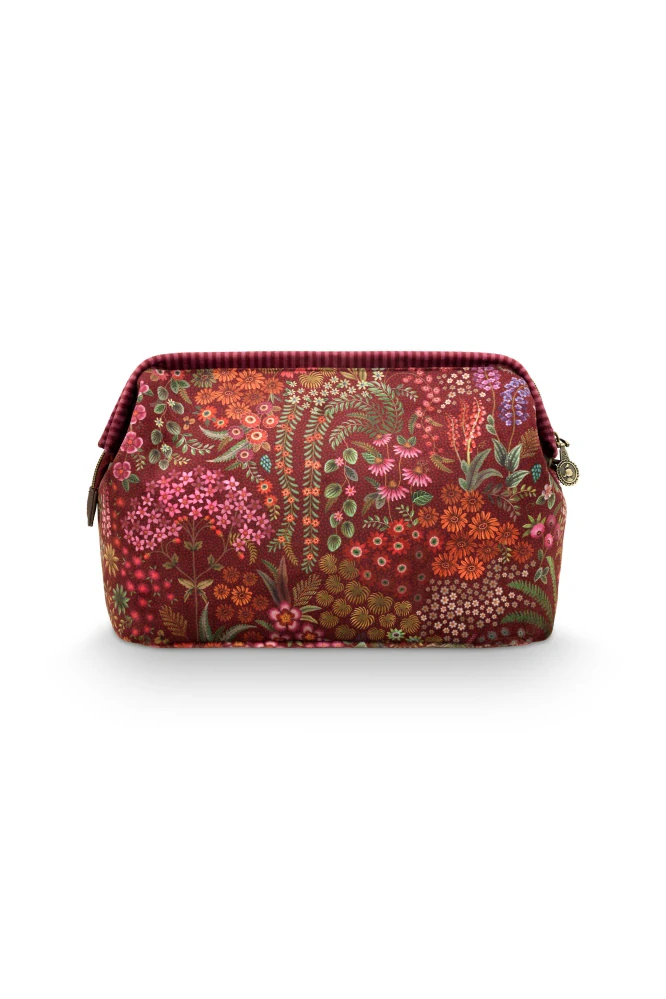 Pip Studio Cooper Querida Quilted Velvet sametová kosmetická taška, červená