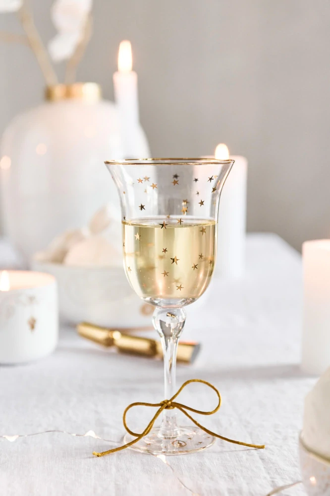 Pip Studio Royal Winter Stars Gold sklenice na víno, 365ml