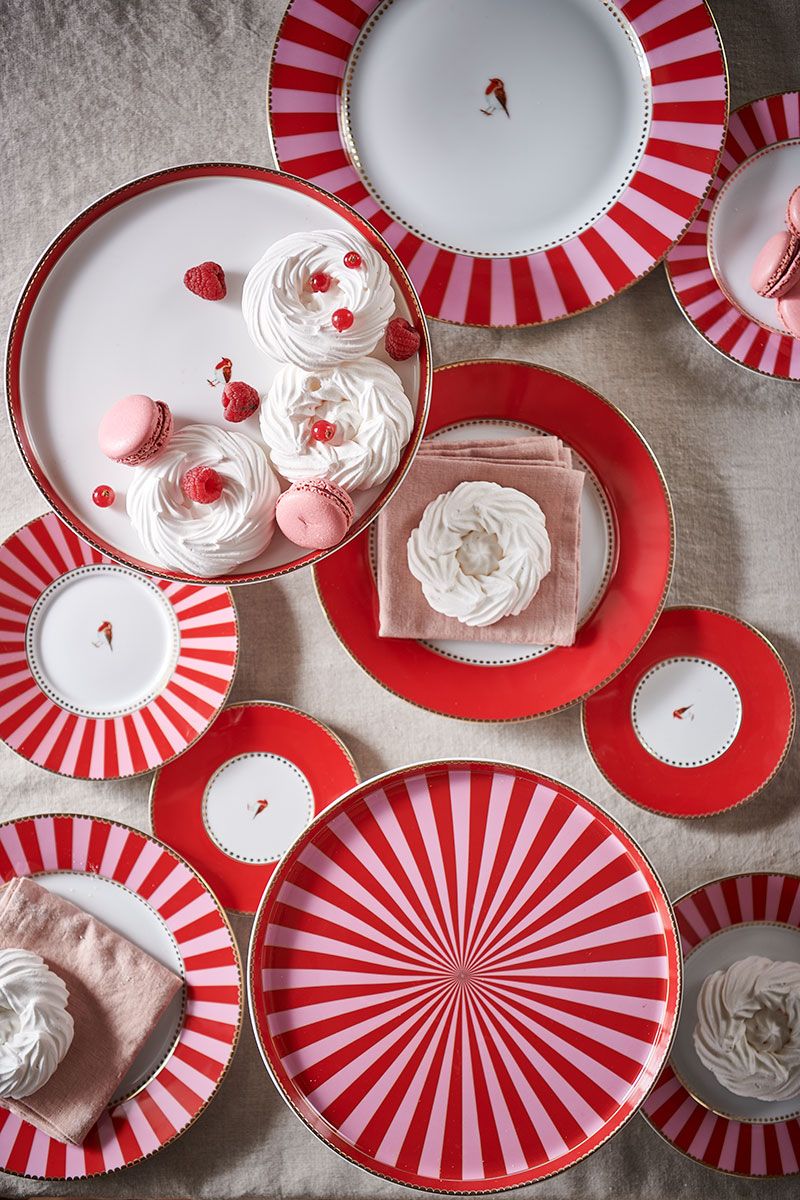 Pip Studio Love Birds talíř Ø 26,5cm, červený