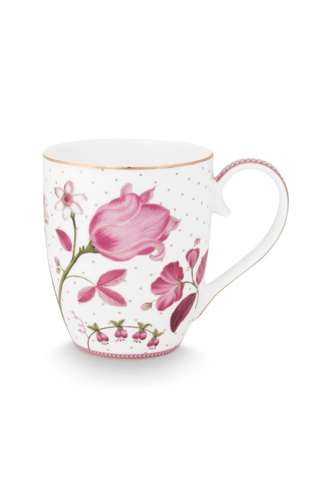 Pip Studio Jolie Tulip sada 2 ks hrnků XL 440ml, růžová