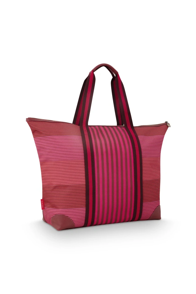 Pip Studio Tilda Stripe Plážová taška, růžová