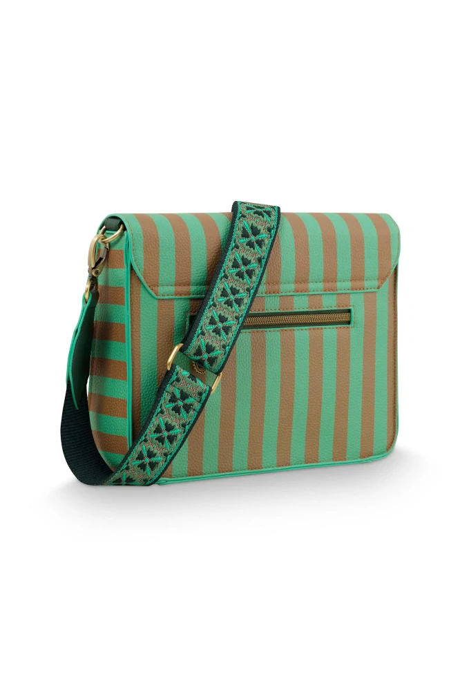 Pip Studio Fenna Stripe Cross Body kabelka, zelená
