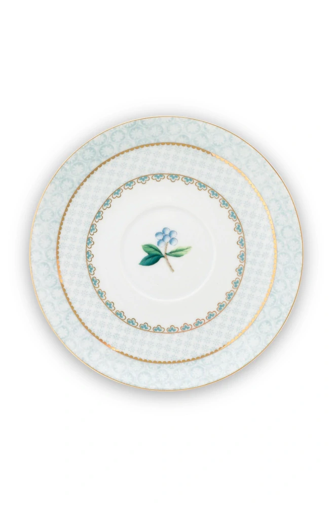 Pip Studio Blushing Birds cappuccino šálek s podšálkem 270ml, bílý