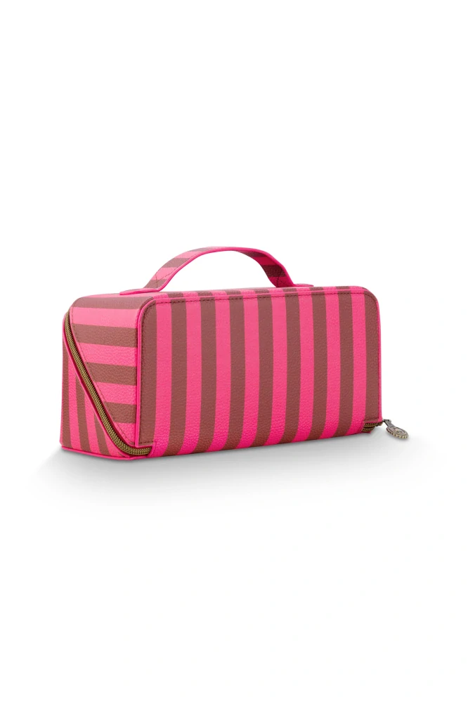 Pip Studio Cyrille Stripe kosmetická taška, růžová