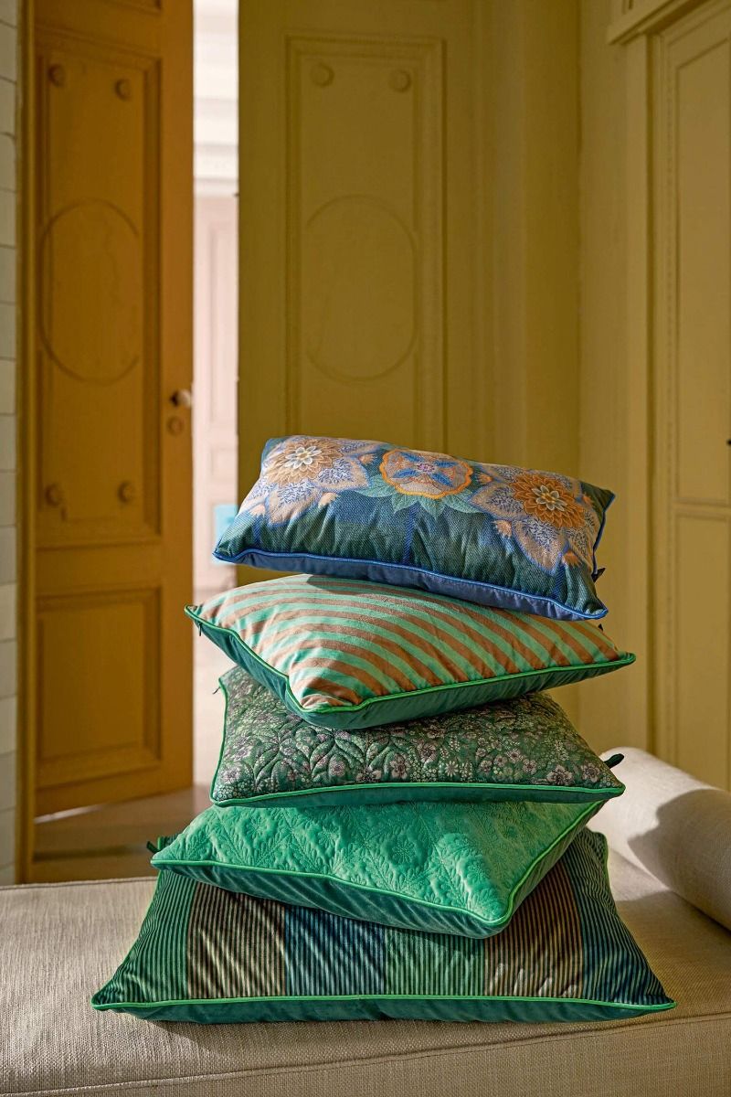 Pip Studio dekorační polštář Quilted Daisy Dreams 50x50 cm, zelený