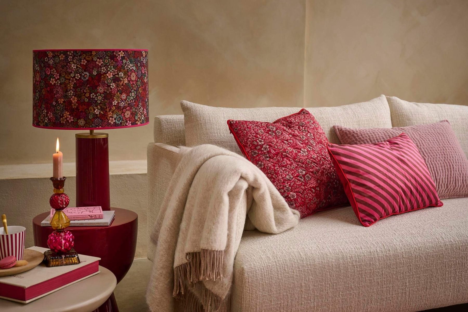 Pip Studio dekorační polštář Quilted Daisy Dreams 50x50 cm, červený