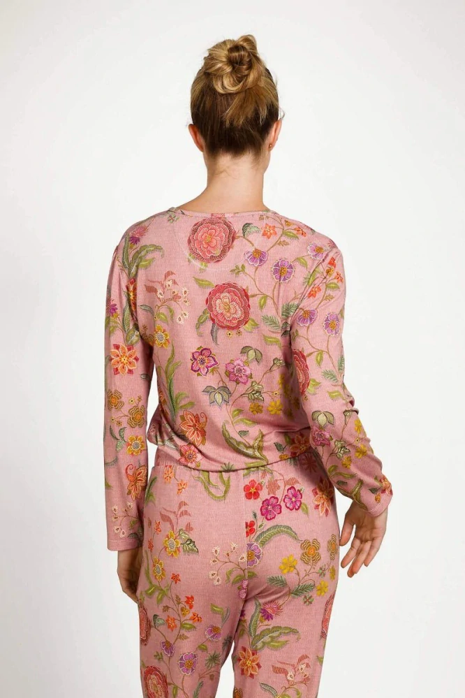 Pip Studio tričko Trice s dlouhým rukávem Coco Flower Coral