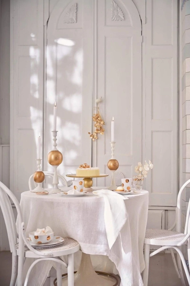 Pip Studio Dot Delight sada 2 ks talířů Ø26,5 cm, bílo-zlatý