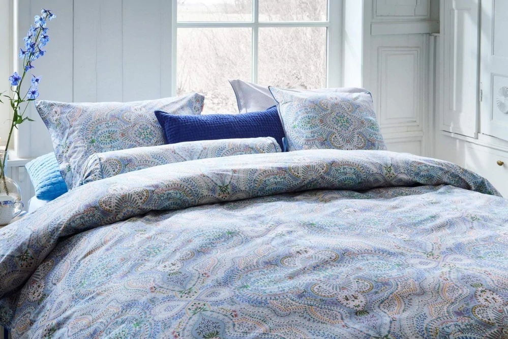 Pip Studio perkálové povlečení Moon Flower světle modré 140x200 + 70x90 cm