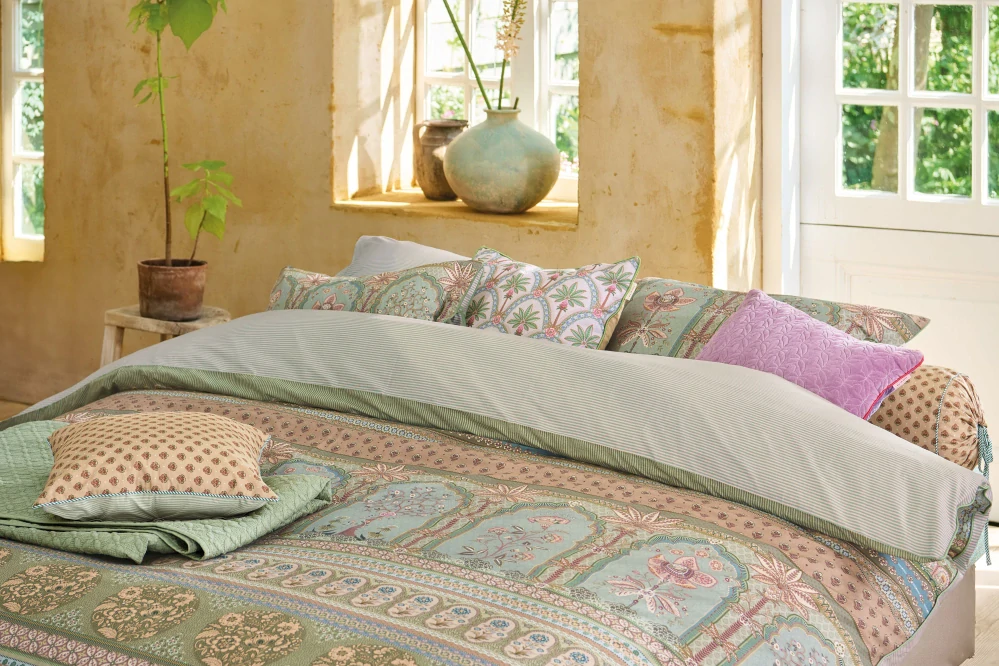 Pip Studio perkálové povlečení Bollywood Dreams zelené 140x200 + 70x90 cm