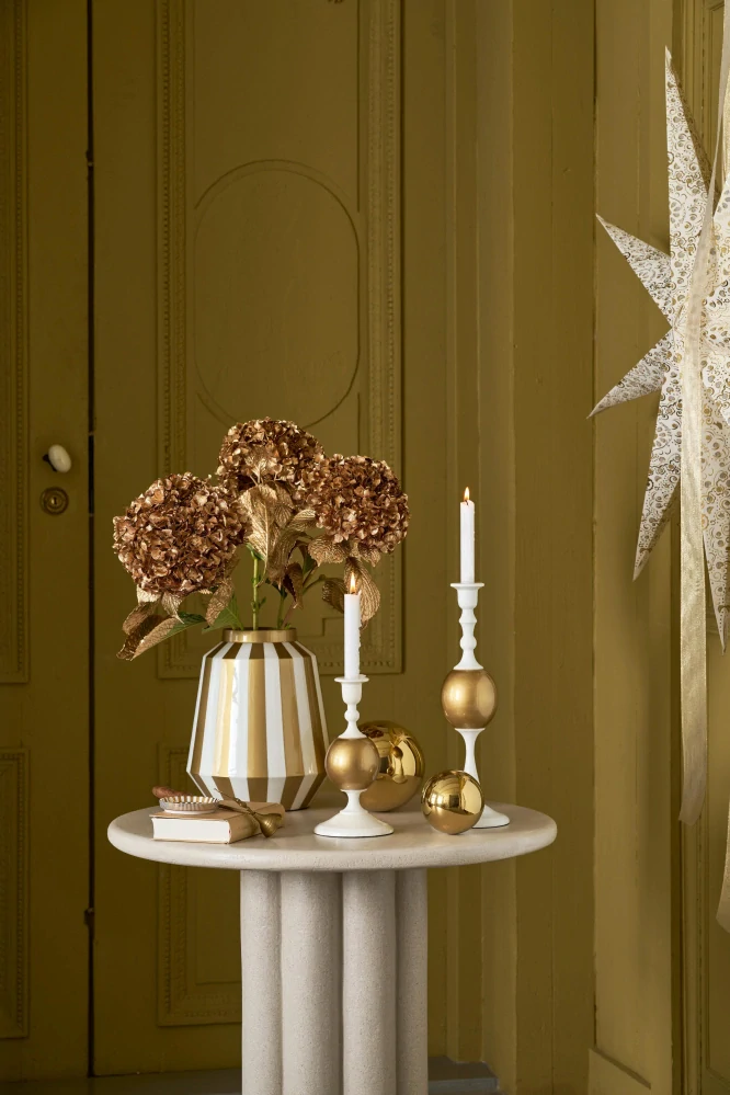 Pip Studio kovový svícen velký, bílo-zlatý